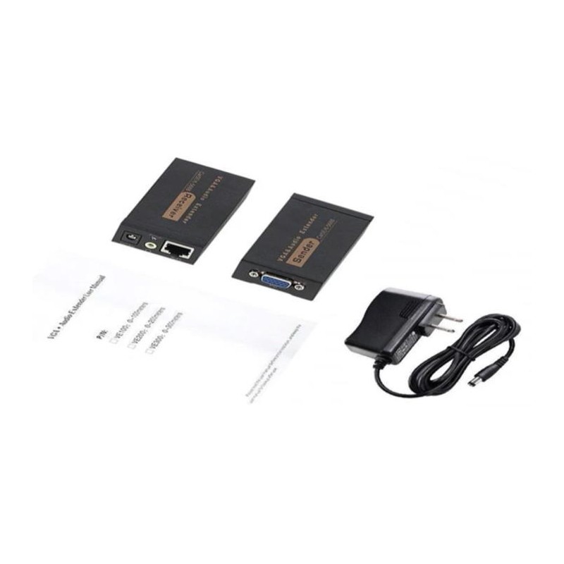 EXTENSOR VGA ACTIVO + AUDIO POR UTP HASTA 100 MTS