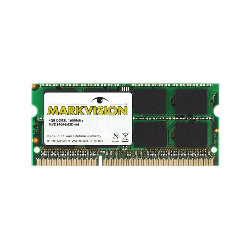 MEMORIA RAM PARA NOTEBOOK 4GB DDR3L/1600MHZ MARKVISION