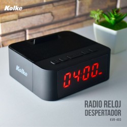 RELOJ KOLKE DESPERTADOR C/ ALARMA BT/FM KVR-403