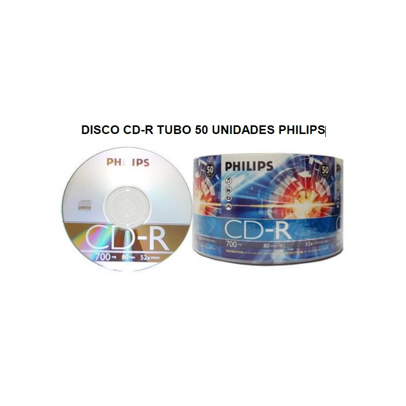 DISCO CD-R TUBO 50 UNIDADES PHILIPS